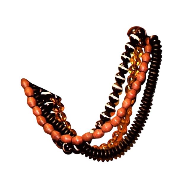 Vintage Tribal Wooden Seeds, Beads Necklace & Bracelet Jewelry Set - Picture 3 of 11